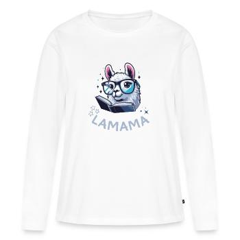 Lamama funny llama gift for moms and moms - Women's Premium Organic Long Sleeve Shirt - white - Front - Julia (174cm)