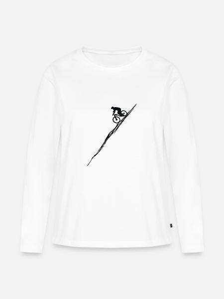 Mountainbike Sport - Frauen Premium Bio Langarmshirt - Weiß