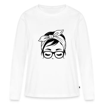 JOLIE FILLE - T-shirt manches longues Premium bio Femme - blanc - Devant - Julia (174cm)