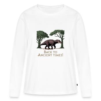 RETOUR À L’ANTIQUITÉ - T-shirt manches longues Premium bio Femme - blanc - Devant - Julia (174cm)