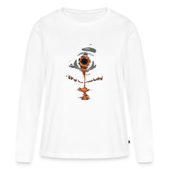 LARMES À CHAUD - T-shirt manches longues Premium bio Femme - blanc - Devant - Julia (174cm)