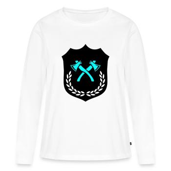 Wappen Axt Äxte - Frauen Premium Bio Langarmshirt - Weiß - Vorne - Julia (174cm)