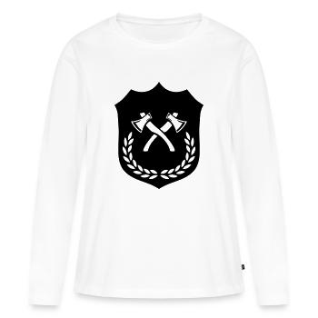 Wappen Axt Äxte - Frauen Premium Bio Langarmshirt - Weiß - Vorne - Julia (174cm)