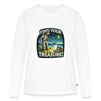 DÉTECTEURS DE MÉTAUX - T-shirt manches longues Premium bio Femme - blanc - Devant - Julia (174cm)