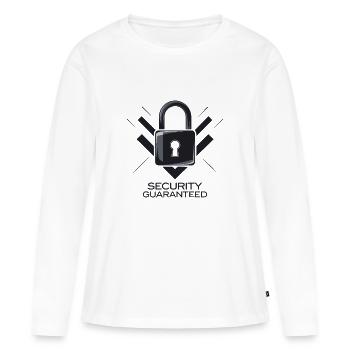 SÉCURITÉ DU CADENAS GARANTIE - T-shirt manches longues Premium bio Femme - blanc - Devant - Julia (174cm)