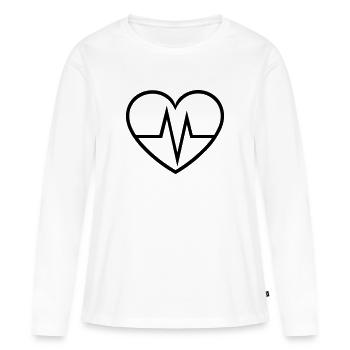 heartbeat - Women's Premium Organic Long Sleeve Shirt - white - Front - Julia (174cm)