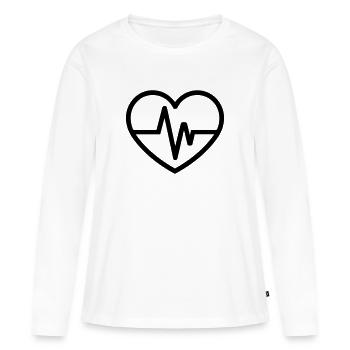 heartbeat - Women's Premium Organic Long Sleeve Shirt - white - Front - Julia (174cm)