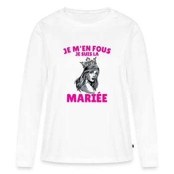 Future Mariée EVJF Enterrement Vie Jeune Fille - T-shirt manches longues Premium bio Femme - blanc - Devant - Julia (174cm)