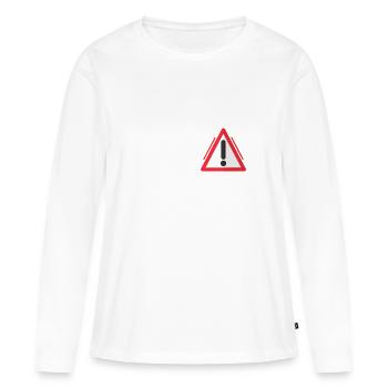 Qui creuse une fosse pour les autres - Drôle de dicton de bâtiment - T-shirt manches longues Premium bio Femme - blanc - Devant - Julia (174cm)