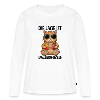 La situation est l’ivresse - T-shirt manches longues Premium bio Femme - blanc - Devant - Julia (174cm)