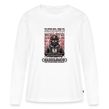 Je parle HTML, Python et sarcasme - T-shirt manches longues Premium bio Femme - blanc - Devant - Julia (174cm)