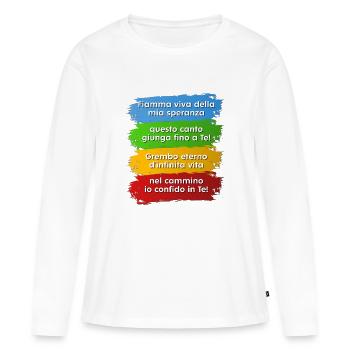 Hymne du Jubilé italien de Rome 2025 - T-shirt manches longues Premium bio Femme - blanc - Devant - Julia (174cm)