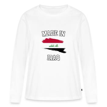 Fabriqué en Irak - T-shirt manches longues Premium bio Femme - blanc - Devant - Julia (174cm)