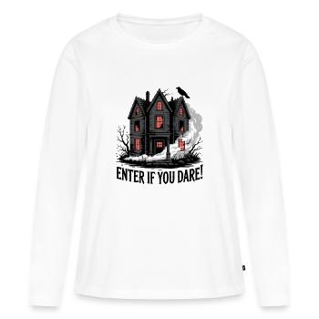 BÂTIMENTS HANTÉS - T-shirt manches longues Premium bio Femme - blanc - Devant - Julia (174cm)