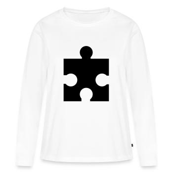 Puzzle - T-shirt manches longues Premium bio Femme - blanc - Devant - Julia (174cm)
