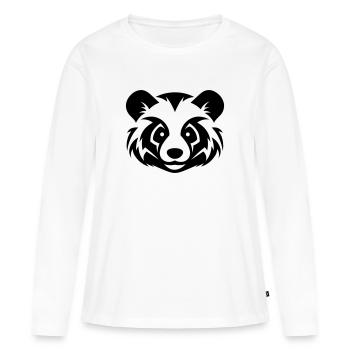 panda roux - T-shirt manches longues Premium bio Femme - blanc - Devant - Julia (174cm)