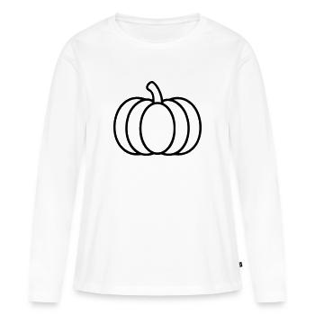 citrouille - T-shirt manches longues Premium bio Femme - blanc - Devant - Julia (174cm)