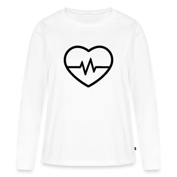 heartbeat - Women's Premium Organic Long Sleeve Shirt - white - Front - Julia (174cm)