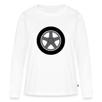 Pneus auto - T-shirt manches longues Premium bio Femme - blanc - Devant - Julia (174cm)