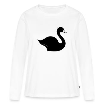 Schwan - Frauen Premium Bio Langarmshirt - Weiß - Vorne - Julia (174cm)
