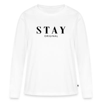 Restez original - T-shirt manches longues Premium bio Femme - blanc - Devant - Julia (174cm)