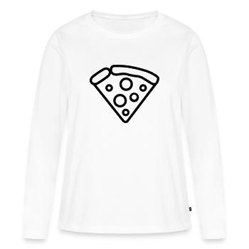 Pizza slice - Women's Premium Organic Long Sleeve Shirt - white - Front - Julia (174cm)