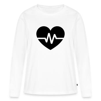 heartbeat - Women's Premium Organic Long Sleeve Shirt - white - Front - Julia (174cm)