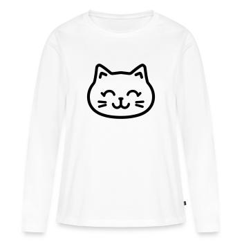 chaton - T-shirt manches longues Premium bio Femme - blanc - Devant - Julia (174cm)