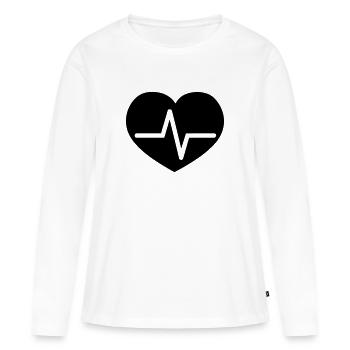 heartbeat - Women's Premium Organic Long Sleeve Shirt - white - Front - Julia (174cm)