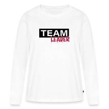 Team leader - Women's Premium Organic Long Sleeve Shirt - white - Front - Julia (174cm)