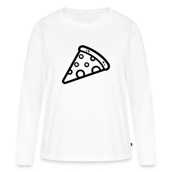 Pizza slice - Women's Premium Organic Long Sleeve Shirt - white - Front - Julia (174cm)