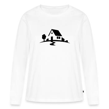 maison - T-shirt manches longues Premium bio Femme - blanc - Devant - Julia (174cm)