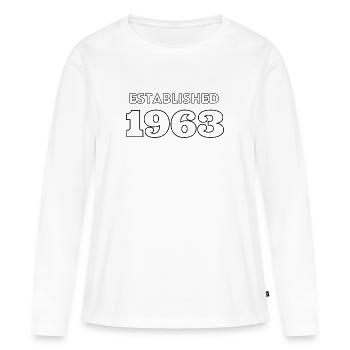 Established 1963 - Feier dein Geburtsjahr - Frauen Premium Bio Langarmshirt - Weiß - Vorne - Julia (174cm)