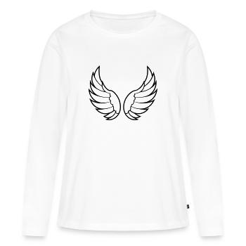 Engelsflügel - Frauen Premium Bio Langarmshirt - Weiß - Vorne - Julia (174cm)