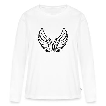 Engelsflügel - Frauen Premium Bio Langarmshirt - Weiß - Vorne - Julia (174cm)
