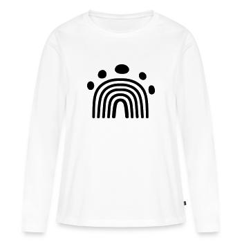 Regenbogen - Frauen Premium Bio Langarmshirt - Weiß - Vorne - Julia (174cm)