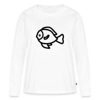 Poisson - T-shirt manches longues Premium bio Femme - blanc - Devant - Julia (174cm)