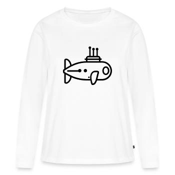 bateau Sous-marin - T-shirt manches longues Premium bio Femme - blanc - Devant - Julia (174cm)