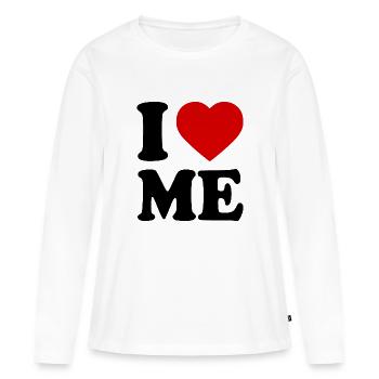 I love me - T-shirt manches longues Premium bio Femme - blanc - Devant - Julia (174cm)