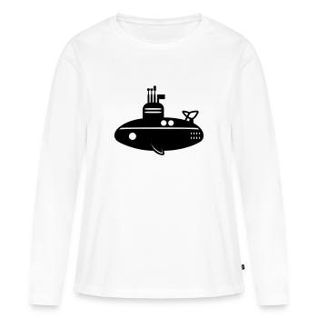 bateau Sous-marin - T-shirt manches longues Premium bio Femme - blanc - Devant - Julia (174cm)