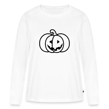 citrouille - T-shirt manches longues Premium bio Femme - blanc - Devant - Julia (174cm)