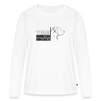 TEAM Rhodesian Ridgeback Profil Wilsigns b - Frauen Premium Bio Langarmshirt - Weiß - Vorne - Julia (174cm)
