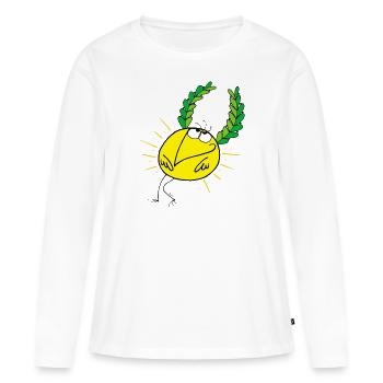 Shadok vainqueur - T-shirt manches longues Premium bio Femme - blanc - Devant - Julia (174cm)
