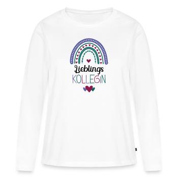 Lieblingskollegin Beste Kollegin der Welt - Frauen Premium Bio Langarmshirt - Weiß - Vorne - Julia (174cm)