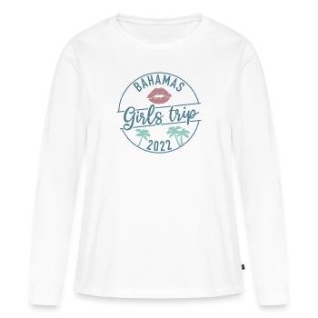 Voyage de week-end des filles aux Bahamas avec l’équipe de filles - T-shirt manches longues Premium bio Femme - blanc - Devant - Julia (174cm)