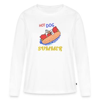 Hotdog Sommerurlaub lustig - Frauen Premium Bio Langarmshirt - Weiß - Vorne - Julia (174cm)