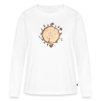 Planète Terre et Jour de la Terre - T-shirt manches longues Premium bio Femme - blanc - Devant - Julia (174cm)