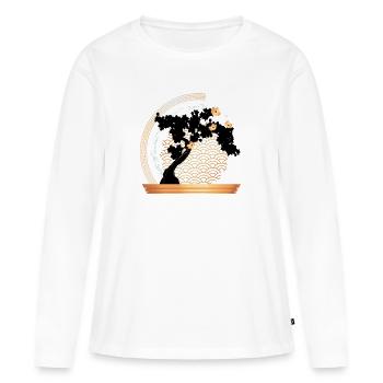 Arbre - T-shirt manches longues Premium bio Femme - blanc - Devant - Julia (174cm)