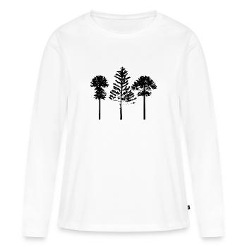 Arbre - T-shirt manches longues Premium bio Femme - blanc - Devant - Julia (174cm)