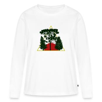 Arbre - T-shirt manches longues Premium bio Femme - blanc - Devant - Julia (174cm)